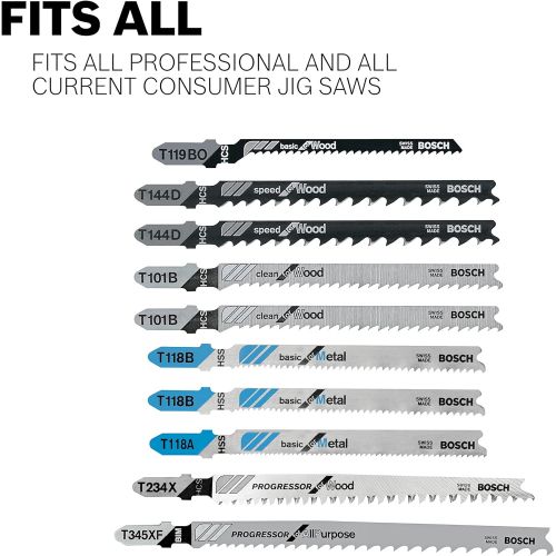  Bosch T144DP 5-Piece 4 In. 6 TPI Precision for Wood T-Shank Jig Saw Blades