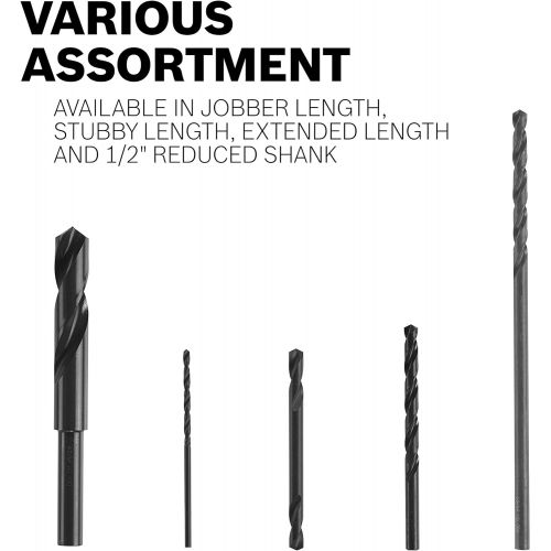  Bosch BL2134 2-Piece 7/64 In. x 2-5/8 In. Fractional Jobber Black Oxide Drill Bit