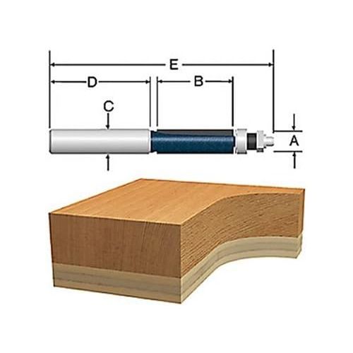  Bosch 85601M 1/2 In. x 1-1/2 In. Carbide Tipped 2-Flute Templet Trim Bit