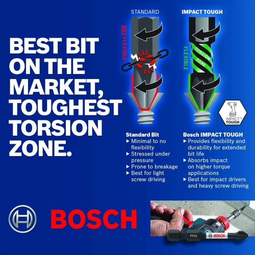  Bosch ITDEPH335B Impact Tough 3.5 In. Phillips #3 Double-Ended Bits