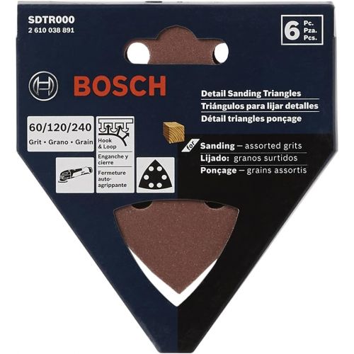  Bosch CS500 6-Pack Assortment General Purpose Hook-and-Loop Sanding Triangles