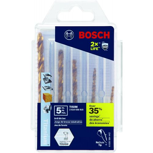  Bosch TI5IM 5 Pc. Impact Tough Titanium Drill Bit Set,