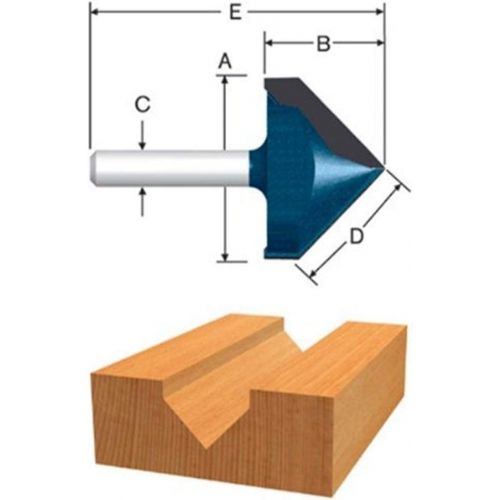  Bosch 85219MC 9/16 In. Carbide Tipped V-Groove and Scoring Router Bit