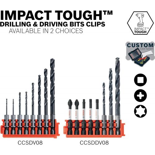  Bosch CCSDV08 Impact Tough Black Oxide Drill Bits with Clip for Custom Case System