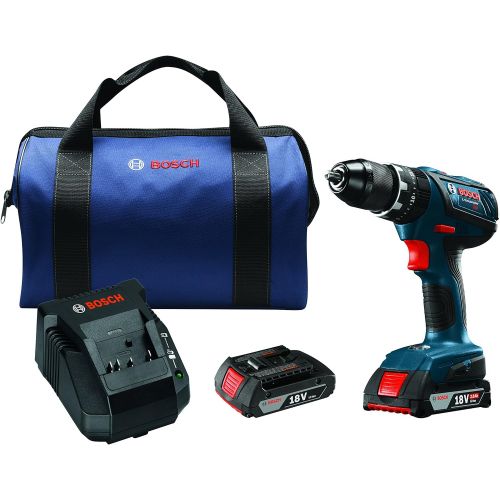  Bosch HDS181A-02 18V Lithium-Ion 1/2 Compact Tough Hammer Drill/Driver Kit with SlimPack Batteries