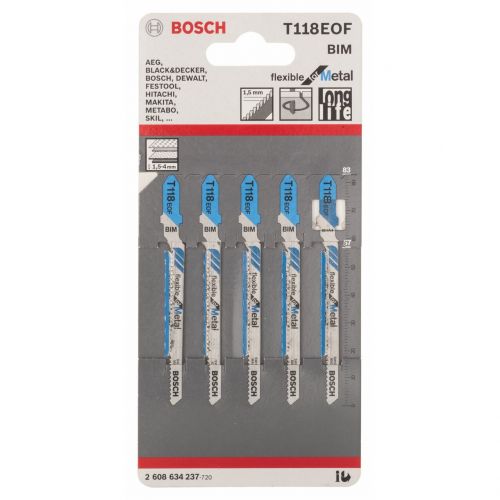  Bosch 2608634237 Jigsaw BladeT 118 EOF (5 Piece)