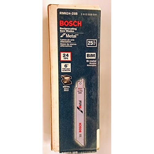  Bosch RM624-25B 6 24T Metal Cutting Reciprocating Saw Blades - 25 Pack