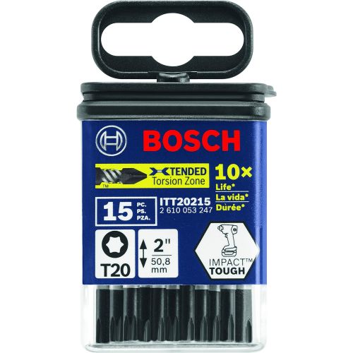  Bosch ITT20215 15 pc. Impact Tough 2 In. Torx #20 Power Bits