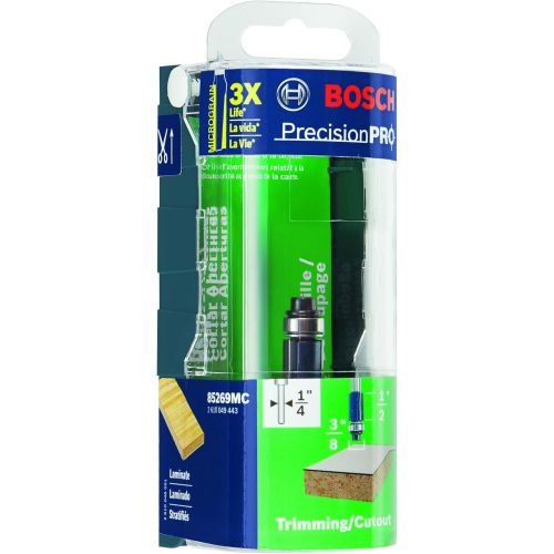  Bosch 85269M 3/8 In. x 1/2 In. Carbide Tipped 2-Flute Flush Trim Bit