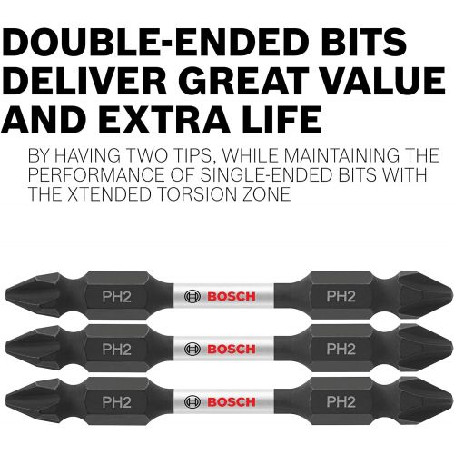  Bosch CCSDETV2504 4Piece Torx 2.5 In. Double-Ended Bits with Clip for Custom Case System