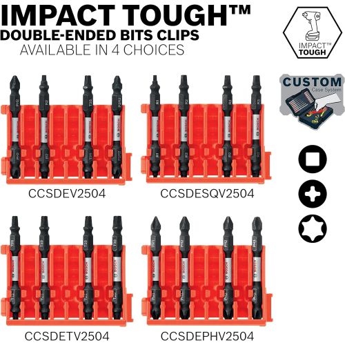  Bosch CCSDETV2504 4Piece Torx 2.5 In. Double-Ended Bits with Clip for Custom Case System