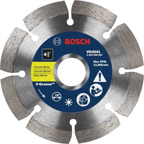  Bosch VG4541 4-1/2-Inch x 7/8-Inch Segmented Rim V-Groove Diamond Blade for General Purpose