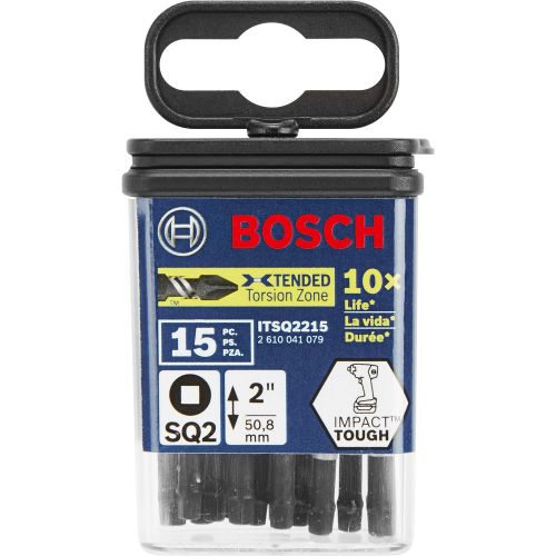  Bosch ITSQ2215 15 Pc. Impact Tough 6 In. Square #2 Power Bits