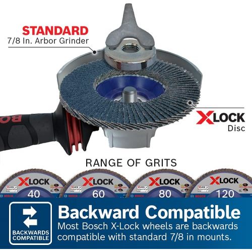  Bosch FDX2745080 4-1/2 In. X-LOCK Arbor Type 27 80 Grit Flap Disc