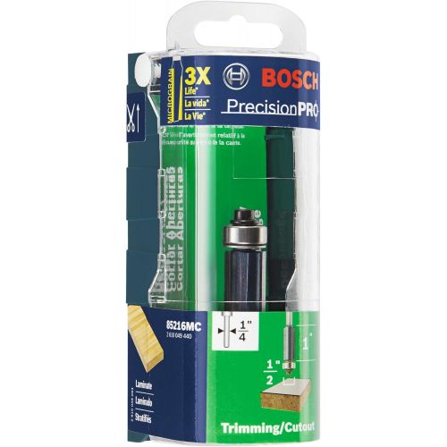  Bosch 85216MC 1/2 In. x 1 In. Carbide-Tipped Triple-Flute Flush Trim Router Bit