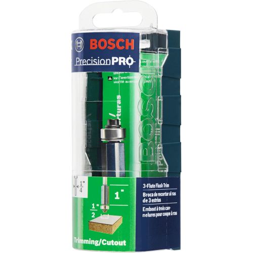  Bosch 85216MC 1/2 In. x 1 In. Carbide-Tipped Triple-Flute Flush Trim Router Bit