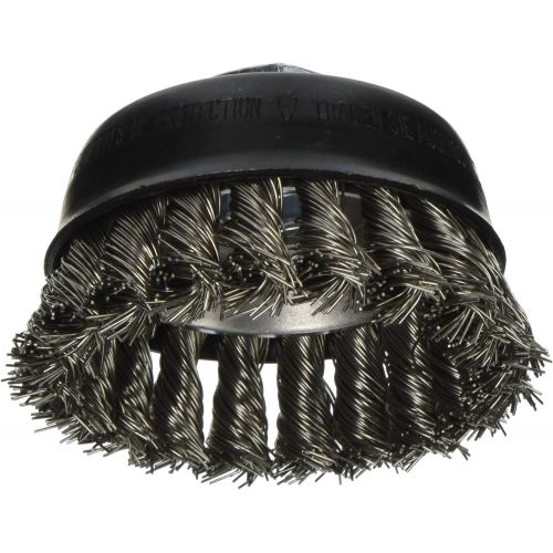  Bosch WB504 3-Inch Cup Brush, Knotted, Stainless Steel, 5/8-Inch x 11 Thread Arbor