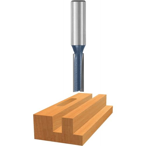  Bosch 85460M 1/4-Inch Diameter 7/8-Inch Cut Carbide Tipped Double Flute Straight Router Bit 1/2-Inch Shank