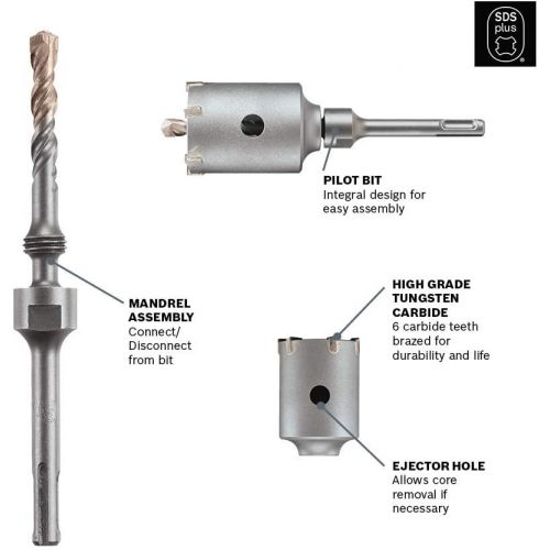  Bosch T3914SC 1-7/8 In. SDS-plus SPEEDCORE Thin-wall Core Bit