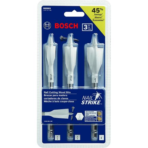  Bosch NS5003 3 pc. Nail Strike Wood-Boring Spade Bit Set