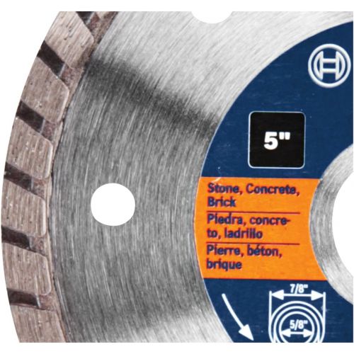  Bosch DB542 Premium Plus 5-Inch Dry Cutting Continuous Rim Diamond Saw Blade with 7/8-Inch Arbor for Masonry