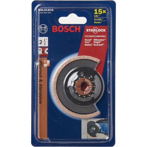  Bosch OSL212CG Starlock Oscillating Multi Tool Carbide Grit Segmented Saw Blade, 2-1/2