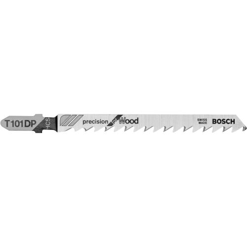  Bosch T101DP 5-Piece 4 In. 6 TPI Precision for Wood T-Shank Jig Saw Blades