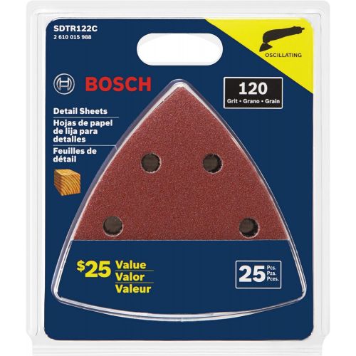  Bosch SDTR122C 25 Pc. 3-3/4 In. 120 Grit Detail Sanding Sheets FOR Wood