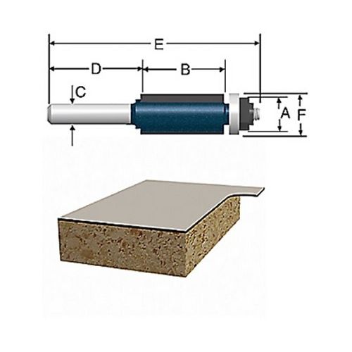  Bosch 85441MC 1/2 In. Double Flute Laminate Flush Trimming Router Bit