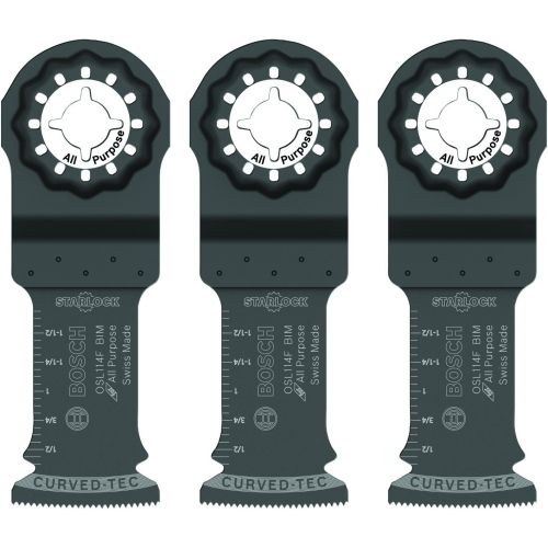  Bosch OSL114F-3 Starlock Oscillating Multi Tool Bi-Metal Plunge Cut Blade (3 Pack), 1-1/4