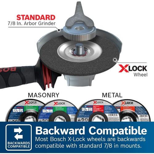  Bosch GWX27LM450 4-1/2 In. x 1/4 In. X-LOCK Arbor Type 27 30 Grit Metal Grinding Abrasive Wheel