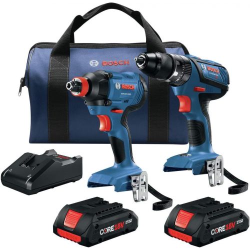  Bosch CORE18V 2-Tool Power Tool Combo Kit with Soft Case (2-Batteries Included and Charger Included)