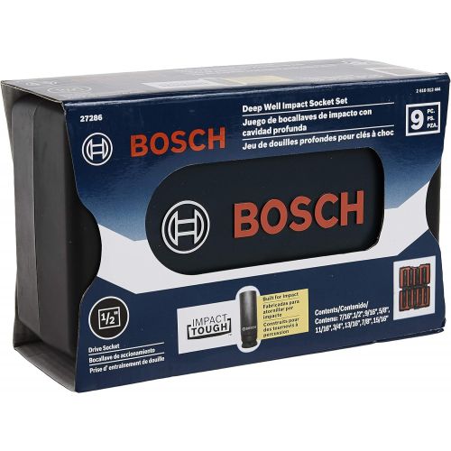  Bosch 27286 1/2-Inch Deep Well Socket Set, 9-Piece