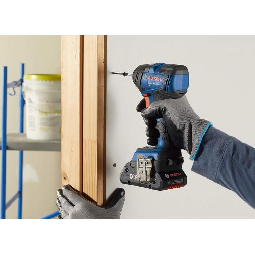  Bosch GDR18V-1800CB25 18V EC Brushless Connected-Ready 1/4 In. Hex Impact Driver Kit with (2) CORE18V 4.0 Ah Compact Batteries