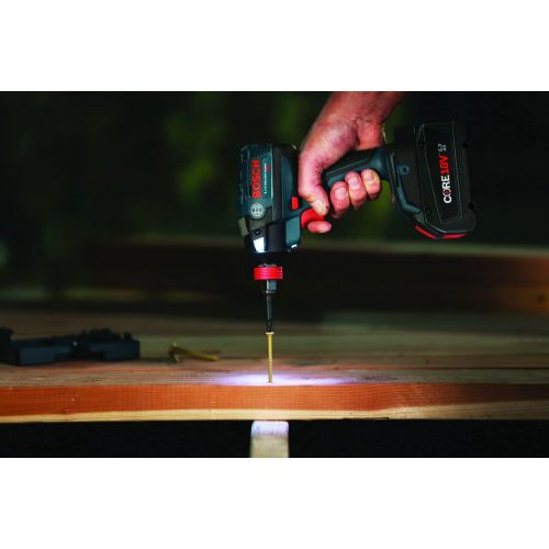  Bosch IDH182-B24 18V EC Brushless 1/4 and 1/2 Socket-Ready Impact Driver Kit with (2) CORE18V Batteries, Blue
