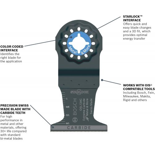  Bosch OSL134C-10 1.75 In. Starlock Oscillating Multi-Tool Cut Blade