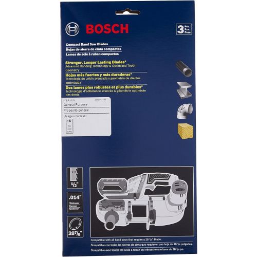  Bosch CBS1418 3 Pc. 28-7/8 In. 14-18 TPI General-Purpose Portable Band Saw Blades