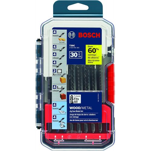  Bosch T30C 30-Piece T-Shank Wood and Metal Cutting Jig Saw Blade Set