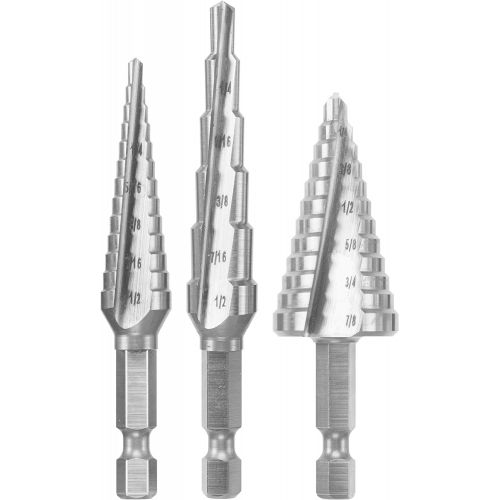  Bosch IMSDC003 3 pc. High-Speed Steel Impact Tough Turbo Step Drill Bit Set