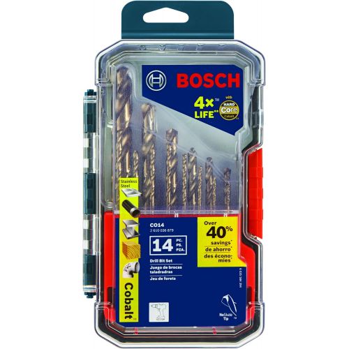  Bosch 14 Piece Cobalt Metal Drill Bit Set CO14