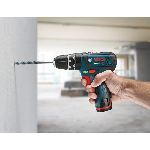  Bosch PS130-2A 12-Volt Lithium-Ion Ultra-Compact Hammer Drill/Driver Kit, 3/8-Inch