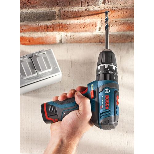  Bosch PS130-2A 12-Volt Lithium-Ion Ultra-Compact Hammer Drill/Driver Kit, 3/8-Inch