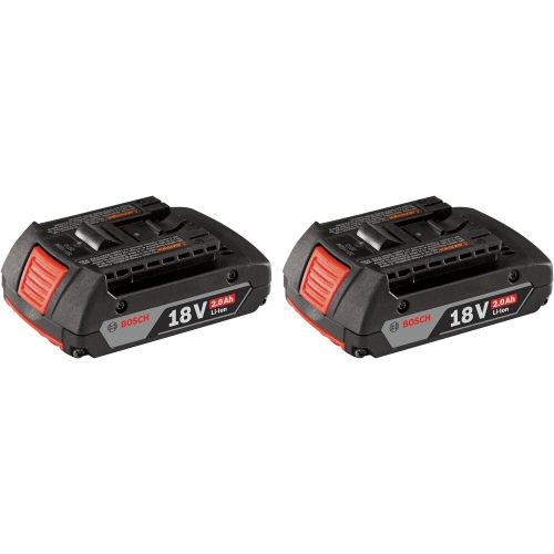  Bosch BAT612-2PK 18-volt Lithium-Ion 2.0 AH Slim Pack Battery with Digital Fuel Gauge, 2-Pack