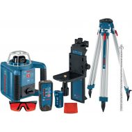 Bosch Self-Leveling Rotary Laser with Layout Beam Kit with Receiver, Remote, Tri-pod and Wall Mount GRL300HVCK, Blue
