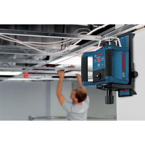  Bosch Self-Leveling Rotary Laser with Layout Beam Kit with Receiver, Remote, Tri-pod and Wall Mount GRL300HVCK, Blue