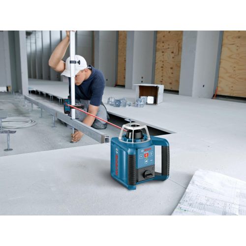  Bosch Self-Leveling Rotary Laser with Layout Beam Kit with Receiver, Remote, Tri-pod and Wall Mount GRL300HVCK, Blue