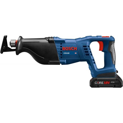  Bosch Power Tools Reciprocating Saw Kit - CRS180-B15 18V D-Handle Saw w/ (1) 4.0 Ah CORE Battery