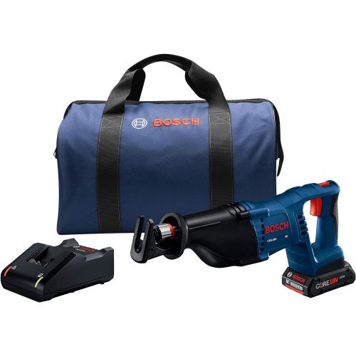  Bosch Power Tools Reciprocating Saw Kit - CRS180-B15 18V D-Handle Saw w/ (1) 4.0 Ah CORE Battery