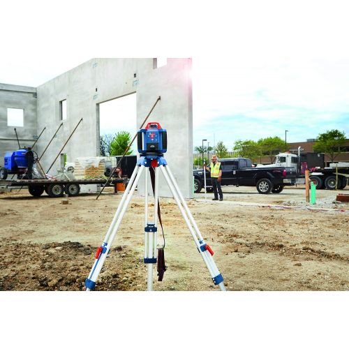  Bosch REVOLVE900 GRL900-20HVK Exterior 1000ft Range Horizontal/Vertical Self-Leveling Cordless Rotary Laser Kit with Tripod, 8ft Grade Rod and Laser Receiver