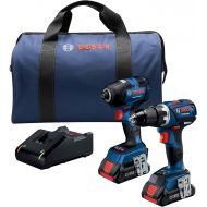 Bosch GXL18V-238B25 18V 2-Tool Combo Kit with Connected-Ready 1/4 In. Hex Impact Driver, Connected-Ready Compact Tough 1/2 In. Drill/Driver and (2) CORE18V 4.0 Ah Batteries